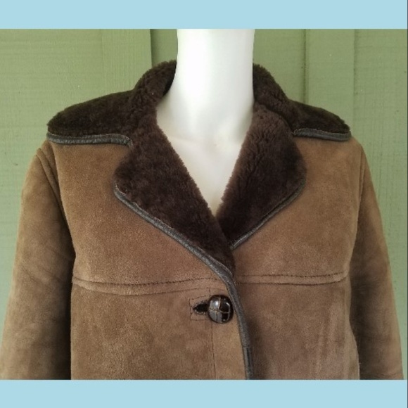 Genuine Brown Sheep Skin Shearling 3/4 Coat Please read - Picture 2 of 6